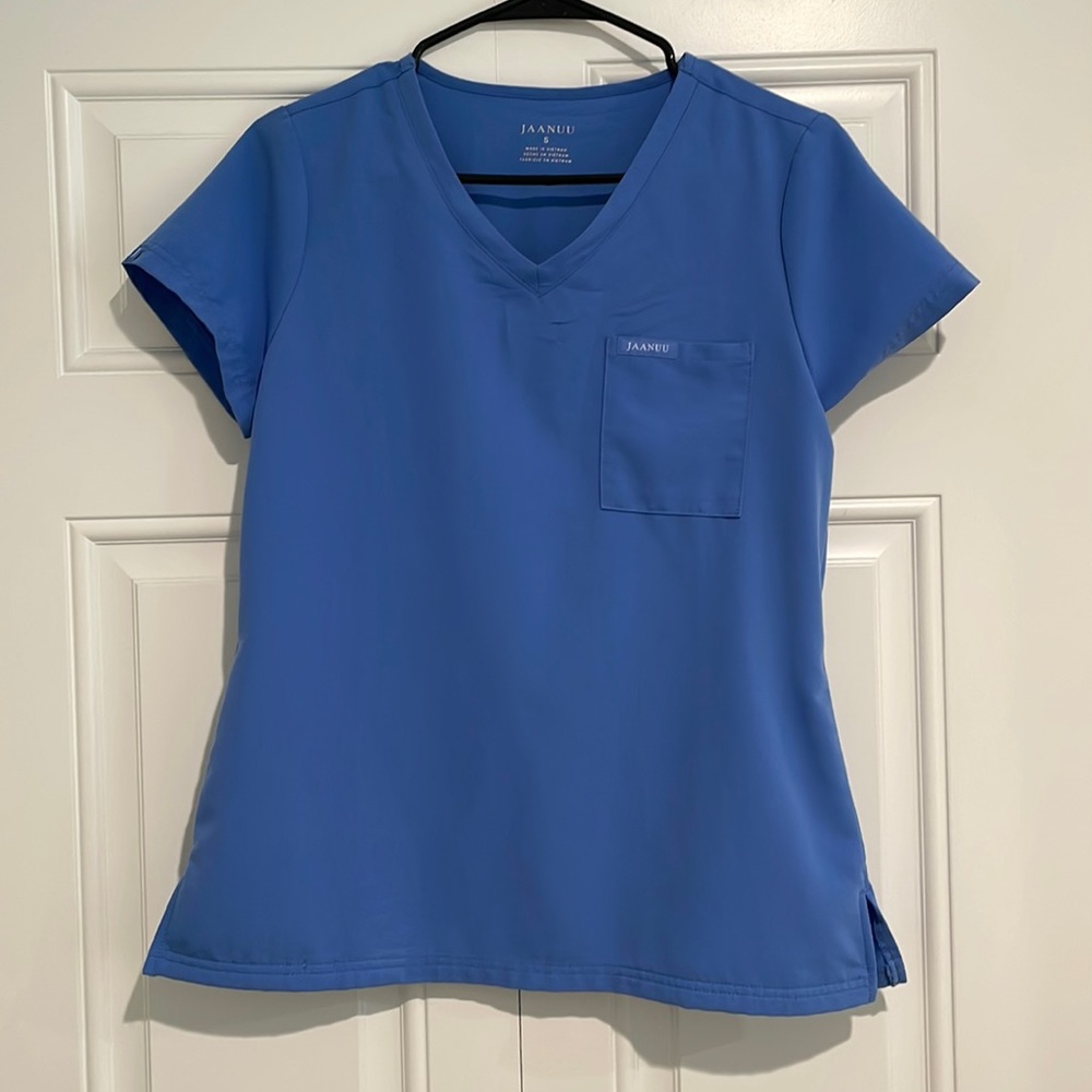 Brand New JAANUU S Ceil Blue Scrub Top
